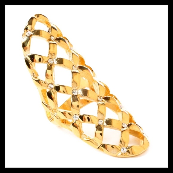 Amrita Singh Jewelry - Amrita Singh Austrian crystals 2 Tone Brass Ring n
